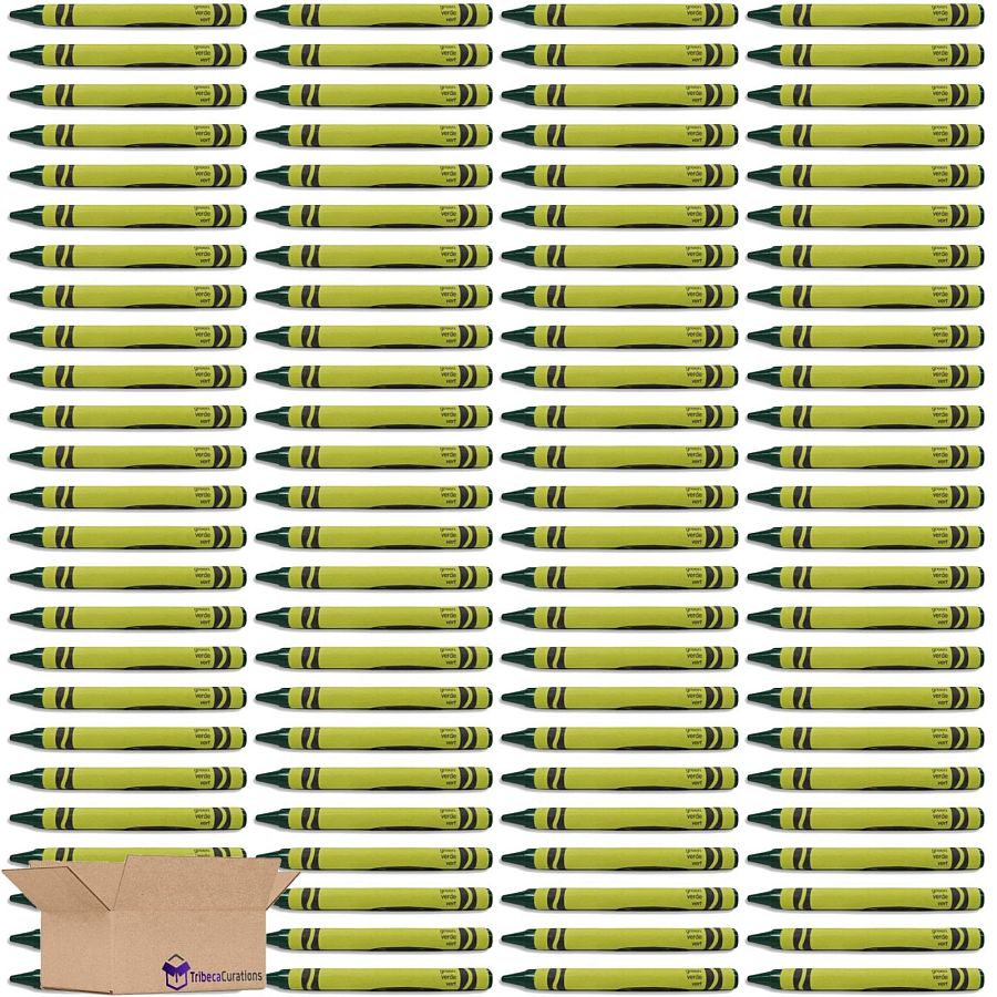 Green Crayon Bulk Value Pack   | 100 Count - Specialty Snack by Tribeca Curations