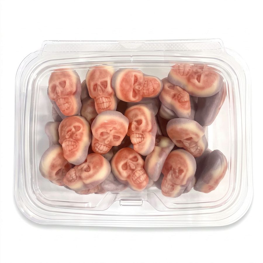 Halloween Themed Fruity Ghoulish Gummies Candy, 1 lb | Skulls - Specialty Snack by Tribeca Curations