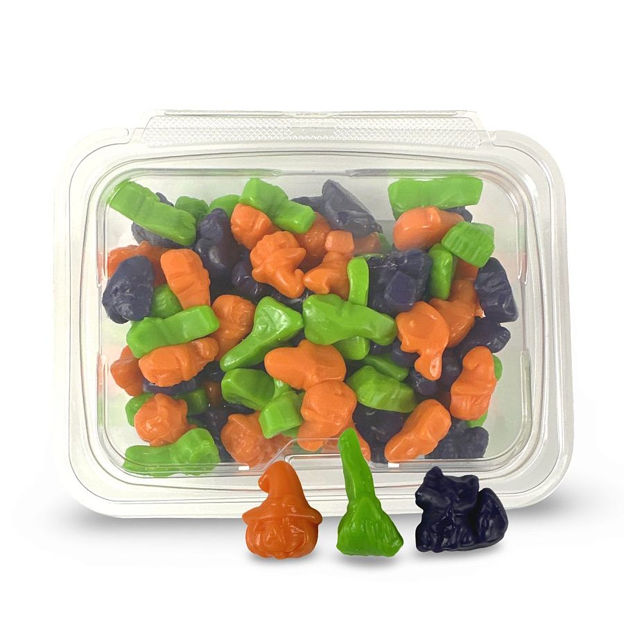 Halloween Themed Fruity Spooktacular Gummies Candy, Apple and Orange Flavors, 1 lb. - Specialty Snack by Tribeca Curations