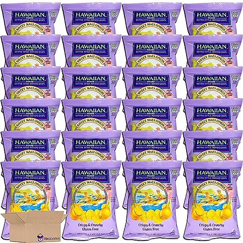 Hawaiian Kettle Style Potato Chips Value Pack | Sweet Maui Onion   1.5 Ounce Bag | Pack of 24 - Specialty Snack by Hawaiian