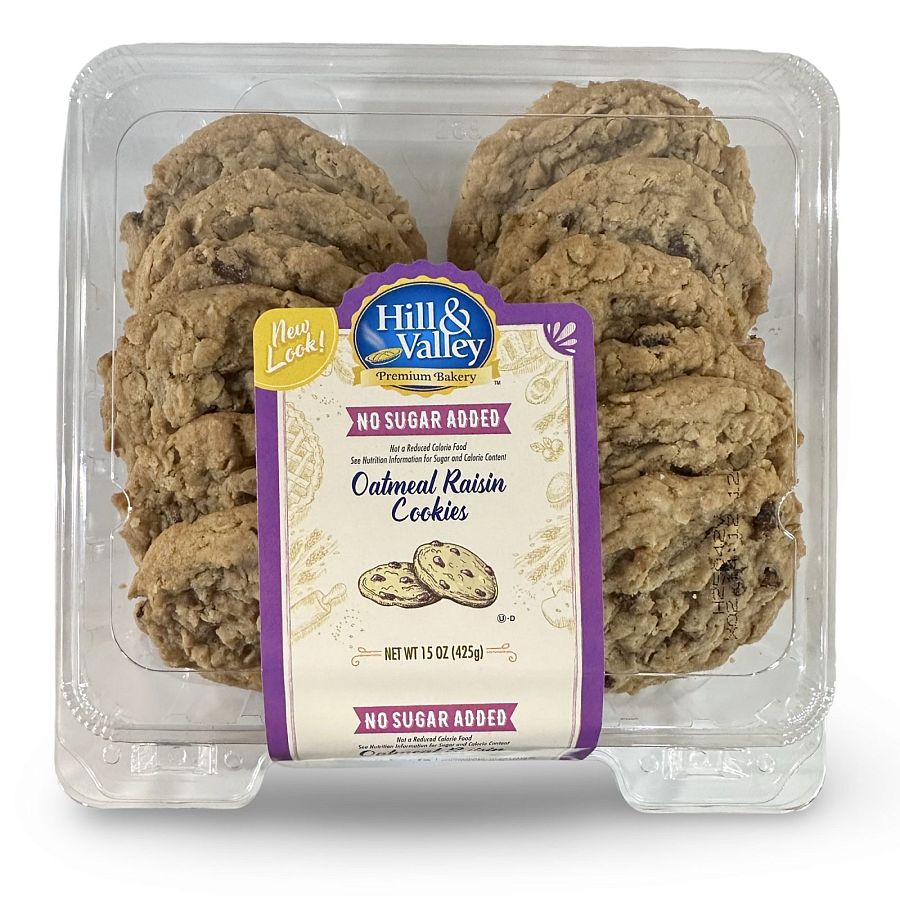 Hill & Valley Sugar Free Oatmeal Raisin Cookies | 15 Ounce | 2-Pack - Specialty Snack by Hill & Valley