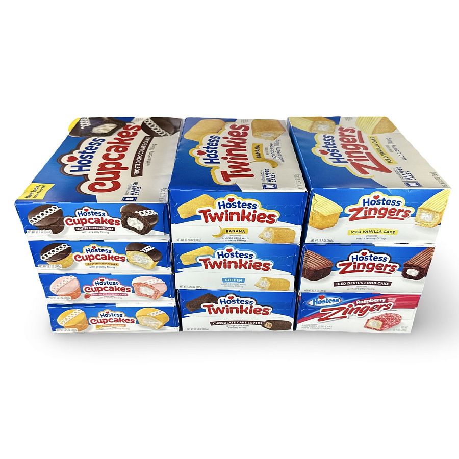 Hostess Snack Cake Care Package, 10 Box Variety Featuring All Cupcakes, Twinkies and Zingers, 92 Total Cakes - Specialty Snack by Hostess