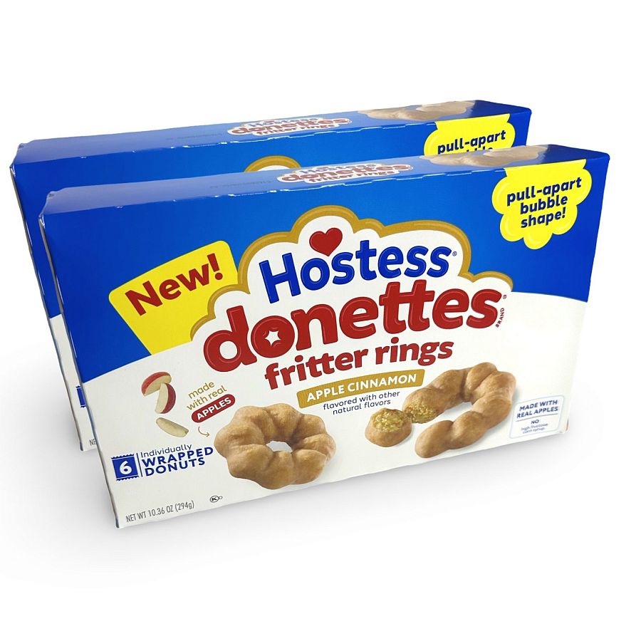 Hostess Apple Fritter Ring Pullapart Donuts Snack Cakes, 2 Boxes - Specialty Snack by Hostess