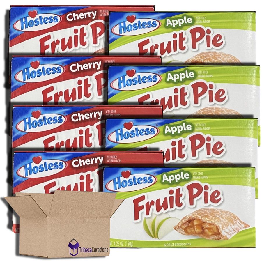 Hostess Cherry and Apple Fruit Pie Combo, 4.25 Ounce, 8 Count - Specialty Snack by Hostess