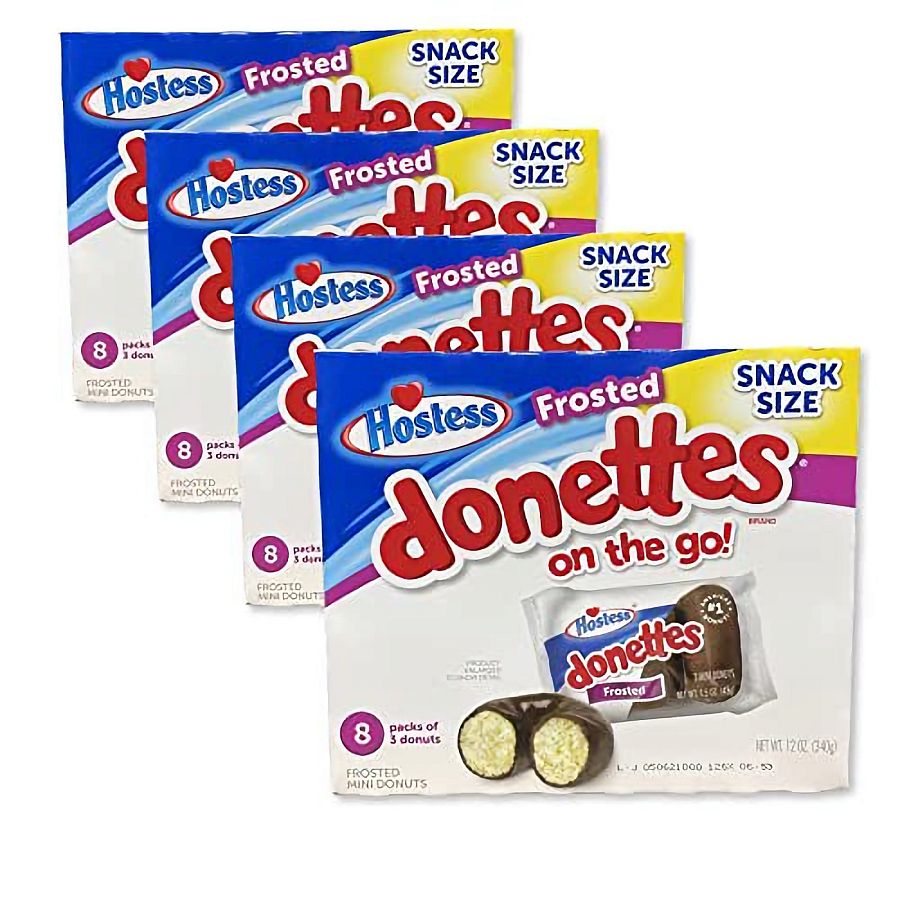 Hostess Chocolate Frosted Donettes Bulk Value Pack | 96 Total Donuts - Specialty Snack by Hostess