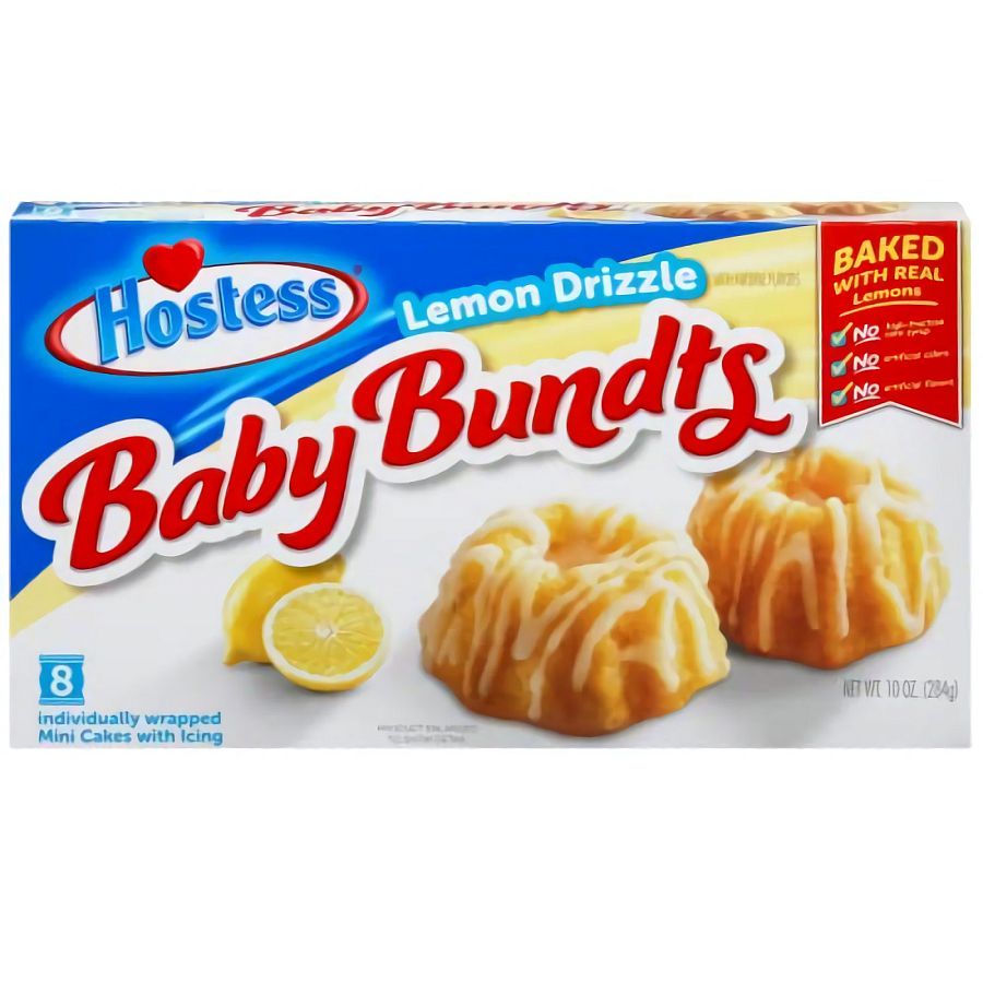 Hostess Lemon Drizzle Baby Bundt Cakes | 30 Ounce (24 Total Cakes in 3 Boxes) - Specialty Snack by Hostess