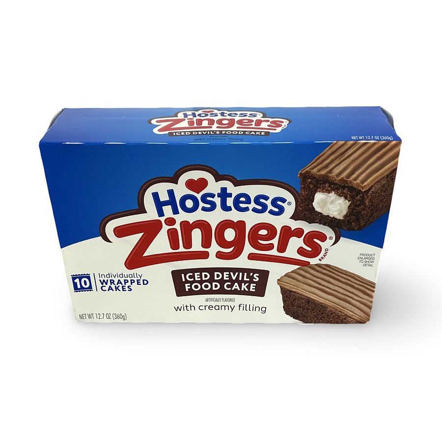 Hostess Snack Cakes Multipack Box, Chocolate Zingers, 10 Count Box - Specialty Snack by Hostess