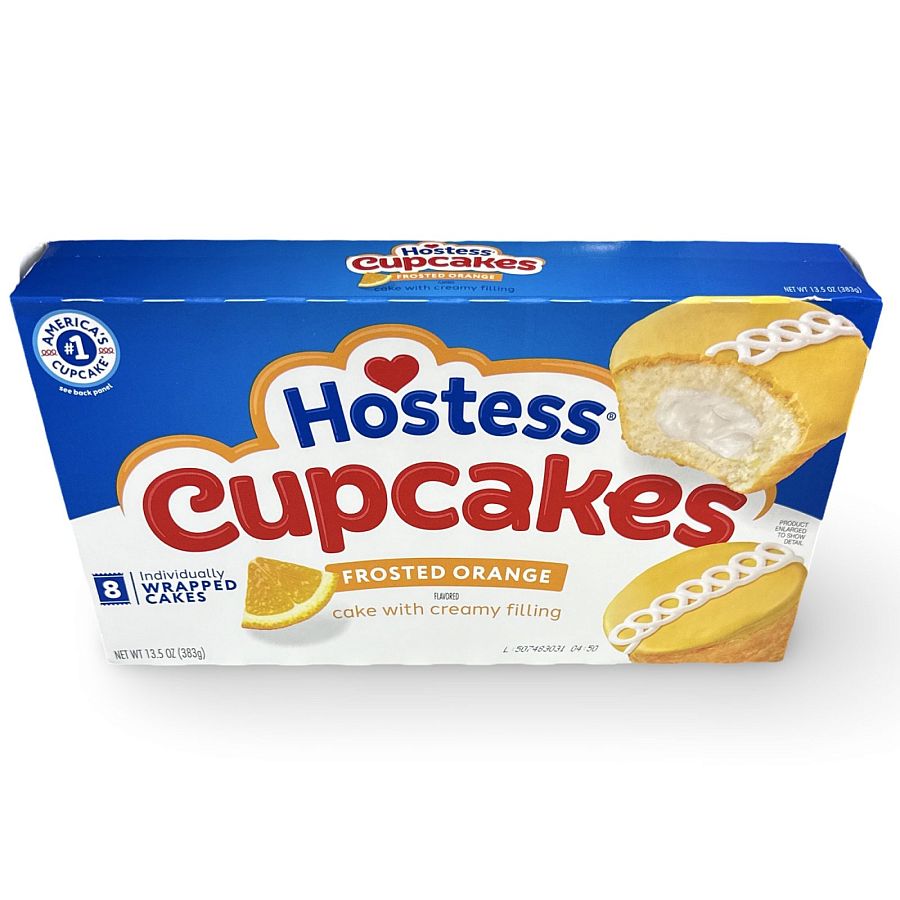 Hostess Snack Cakes Multipack Box, Orange Cupcakes, 8 Count Box - Specialty Snack by Hostess