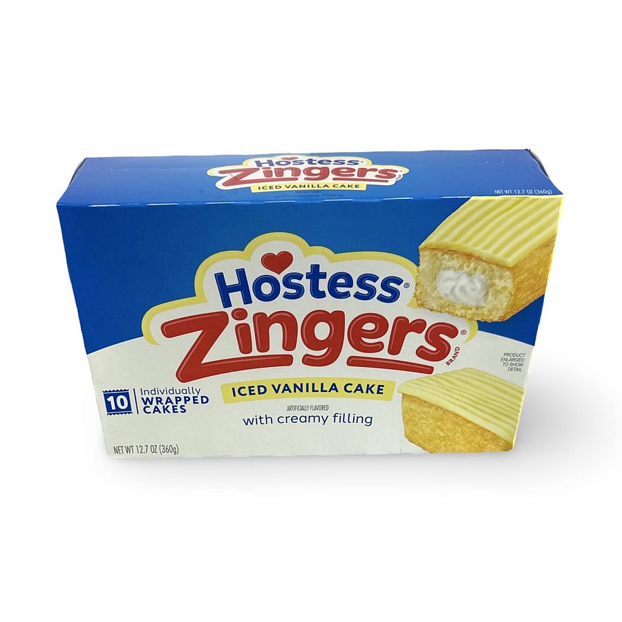 Hostess Snack Cakes Multipack Box, Vanilla Zingers, 10 Count Box - Specialty Snack by Hostess