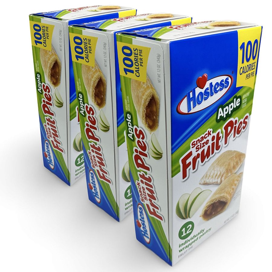 Hostess Snack Size 100 Calorie Mini Fruit Pies | 3-Pack, 12 Count Box | Apple (36 Pies Total) - Specialty Snack by Hostess