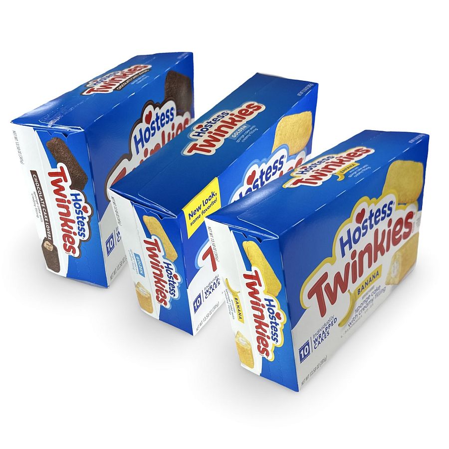 Hostess Twinkie 3 Flavor Variety Pack: Banana, Chocolate, Original | 30 Total - Specialty Snack by Hostess