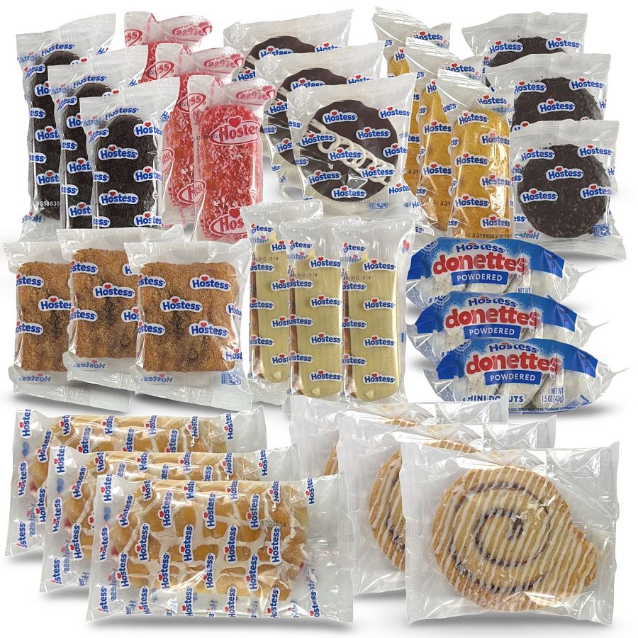 Hostess Variety Pack | Cupcakes, Cinnamon Rolls, Danish, Ding Dongs, Twinkies, Zingers | 30 Count - Specialty Snack by Hostess