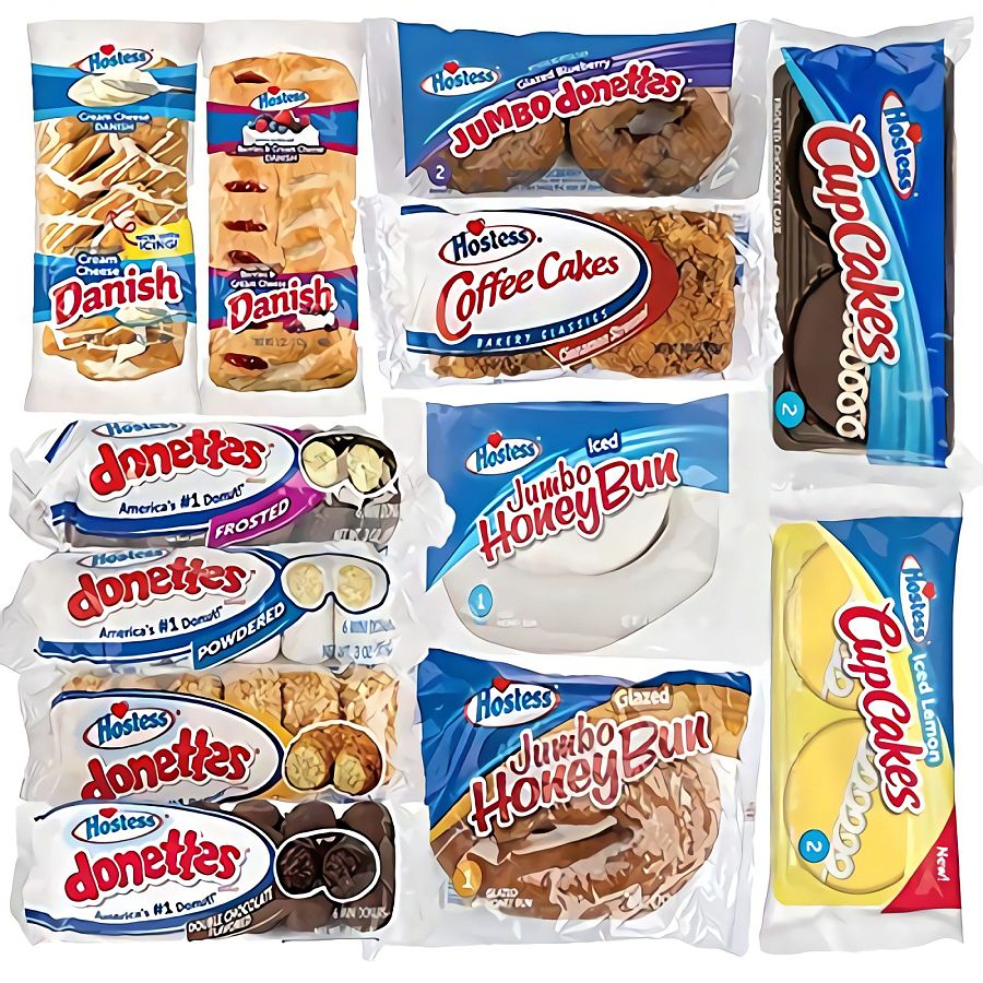 Hostess Variety Pack | Honey Buns, Coffee Cake, Donettes, Cakes, and Danish | 12 Packs - Specialty Snack by Hostess