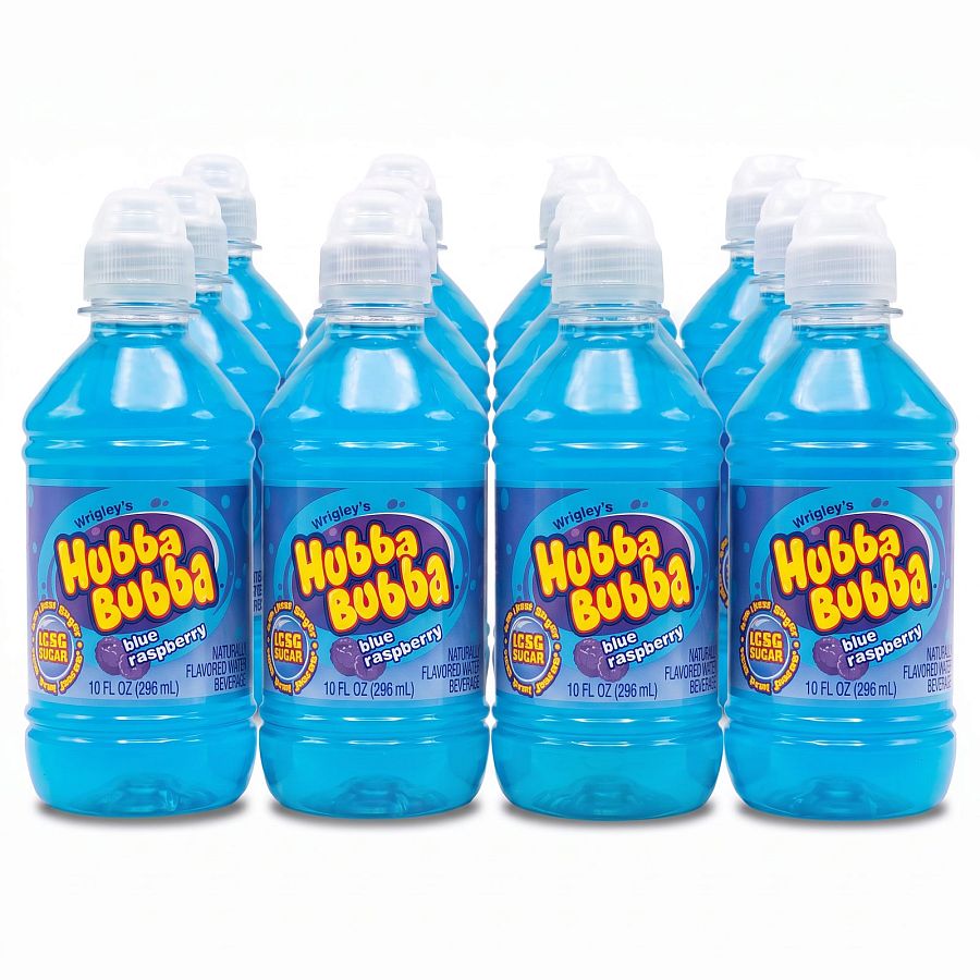 Hubba Bubba After-School Drinks, 10 oz Bottles | Blue Raspberry (12 Bottles) - Specialty Snack by Hubba Bubba