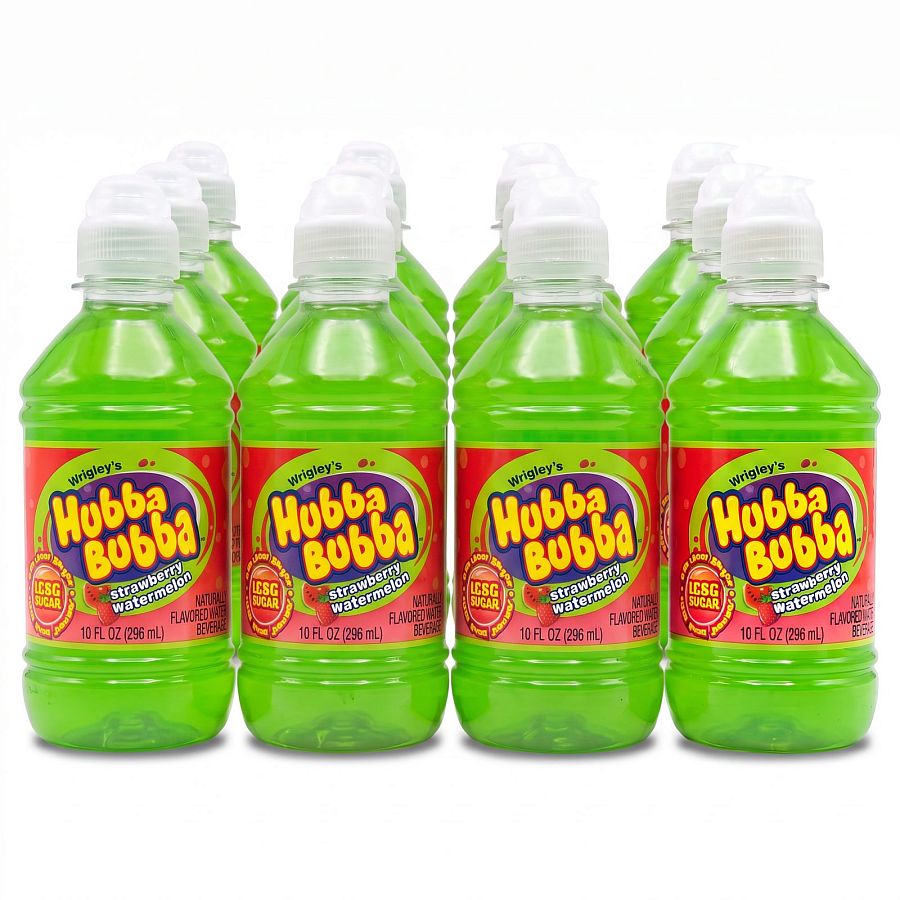 Hubba Bubba After-School Drinks, 10 oz Bottles | Strawberry Watermelon (12 Bottles) - Specialty Snack by Hubba Bubba
