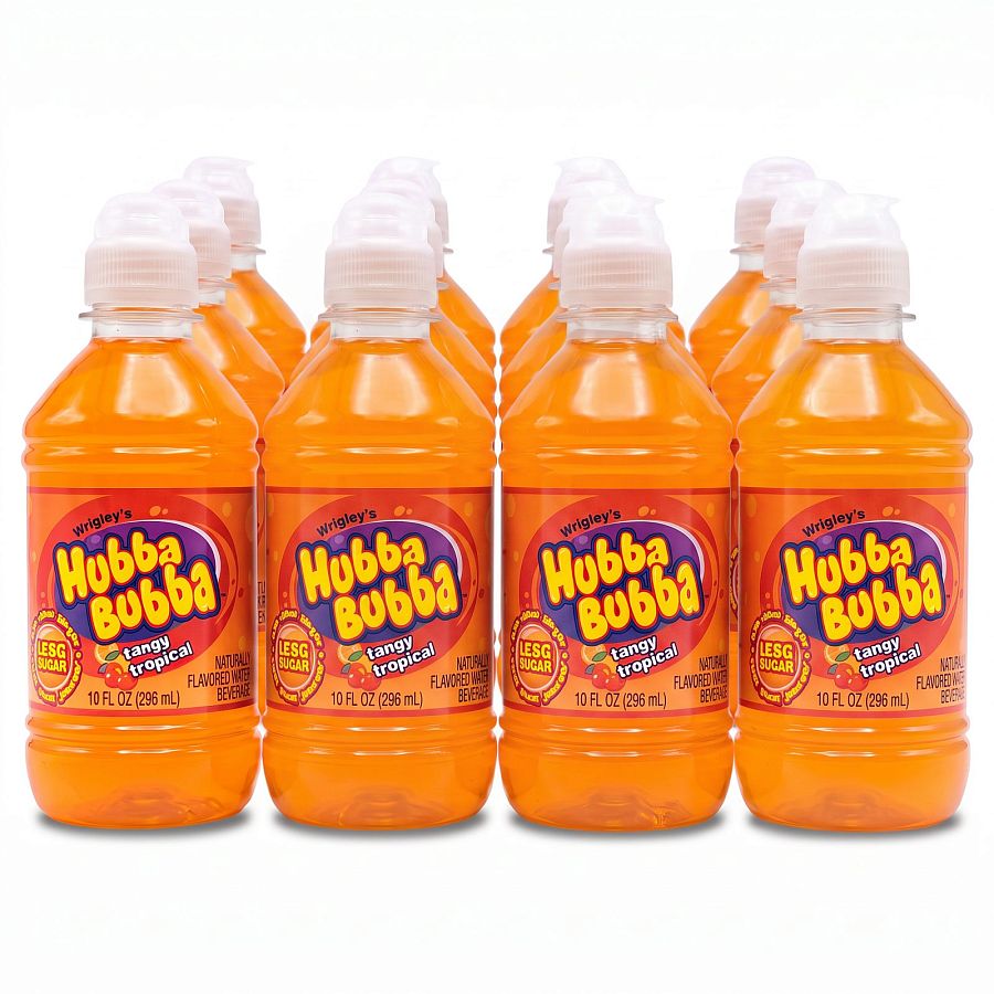 Hubba Bubba After-School Drinks, 10 oz Bottles | Tangy Tropical (12 Bottles) - Specialty Snack by Hubba Bubba