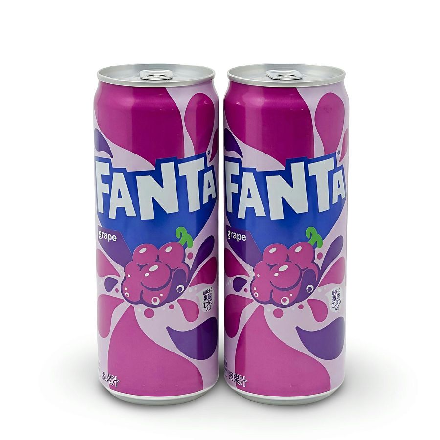 Imported Asian Soda & Drinks 2 Pack | Japanese & Taiwanese Beverages | Fanta Grape Big Can - Specialty Snack by Fanta