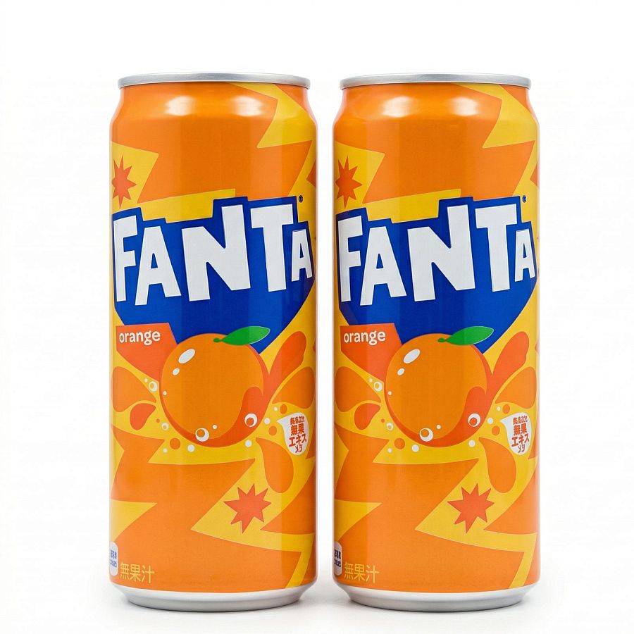 Imported Asian Soda & Drinks 2 Pack | Japanese & Taiwanese Beverages | Fanta Orange Big Can 500ml - Specialty Snack by Fanta