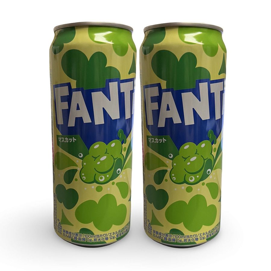 Imported Asian Soda & Drinks 2 Pack | Japanese & Taiwanese Beverages | Fanta Shine Muscat - Specialty Snack by Fanta