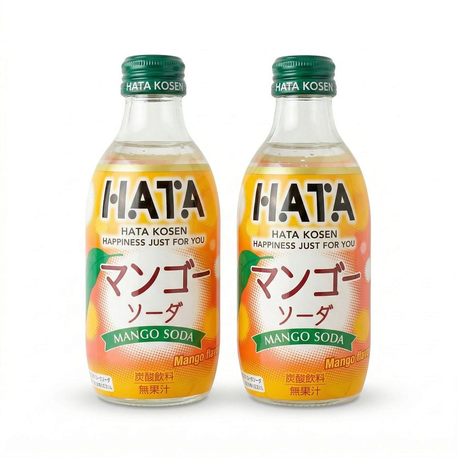 Imported Asian Soda & Drinks 2 Pack | Japanese & Taiwanese Beverages | Hata Mango Soda - Specialty Snack by Tribeca Curations