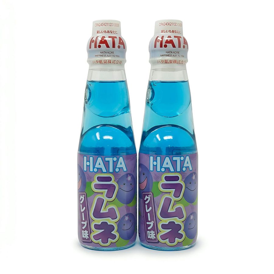 Imported Asian Soda & Drinks 2 Pack | Japanese & Taiwanese Beverages | Hata Ramune Blueberry - Specialty Snack by Tribeca Curations