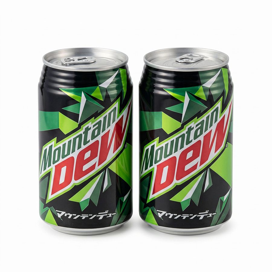Imported Asian Soda & Drinks 2 Pack | Japanese & Taiwanese Beverages | Mountain Dew 350ml Can - Specialty Snack by Tribeca Curations