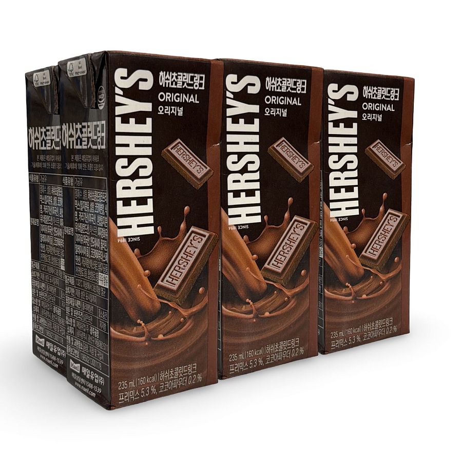 Imported Hershey's Chocolate Milk Drinks 6 Pack, Original Chocolate Milk - Specialty Snack by Hershey's