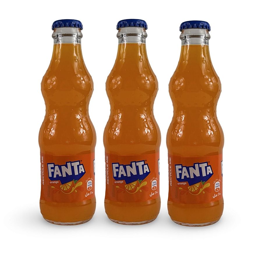 Imported Middle Eastern Sodas, 3 Glass Bottles | Fanta Orange - Specialty Snack by Fanta