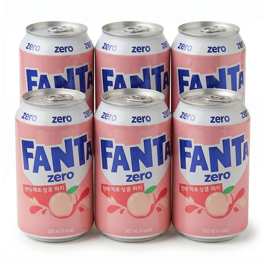 Imported Zero Sugar Sodas & Drinks 6 Pack | Fanta Zero Peach 12 oz Can - Specialty Snack by Fanta