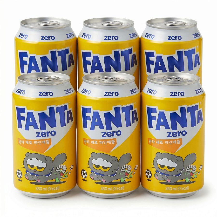 Imported Zero Sugar Sodas & Drinks 6 Pack | Fanta Zero Sugar Pineapple - Specialty Snack by Fanta