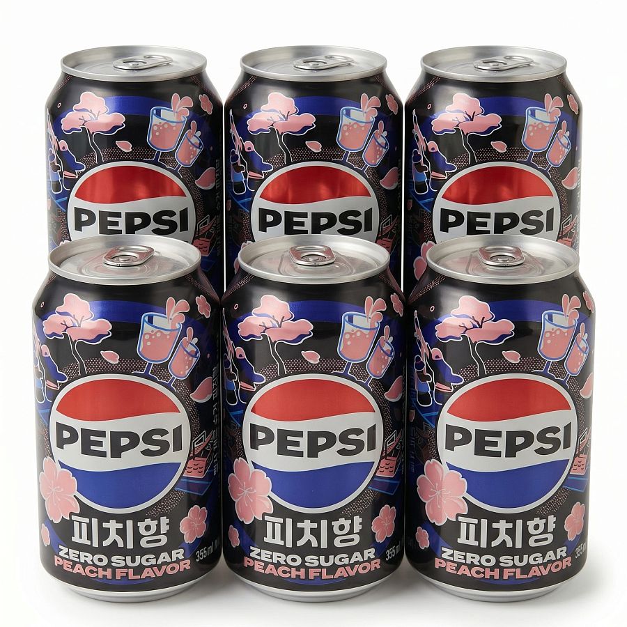 Imported Zero Sugar Sodas & Drinks 6 Pack | Pepsi Peach Zero Sugar 12 oz Can - Specialty Snack by Fanta