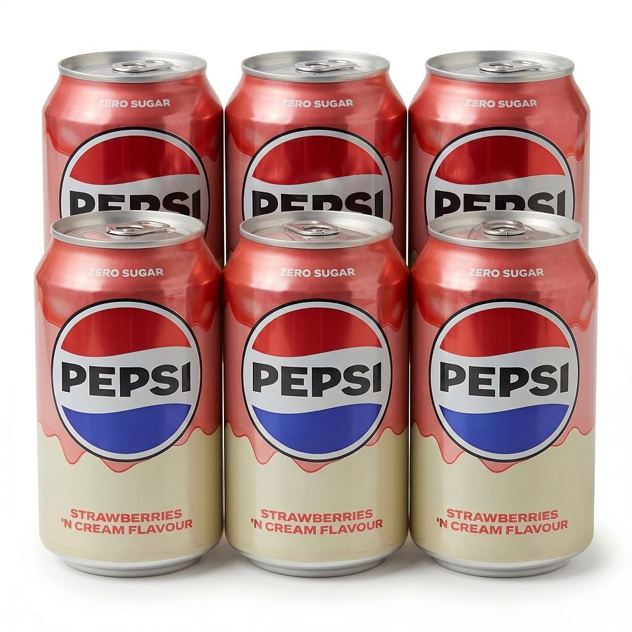 Imported Zero Sugar Sodas & Drinks 6 Pack | Pepsi Strawberries n' Cream 12 oz - Specialty Snack by Fanta