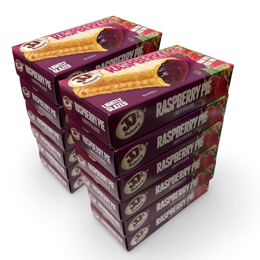 JJ's Bakery Limited Release Glazed Fruit Pies – 4 oz, 12 Pack | Raspberry - Specialty Snack by JJ's Bakery