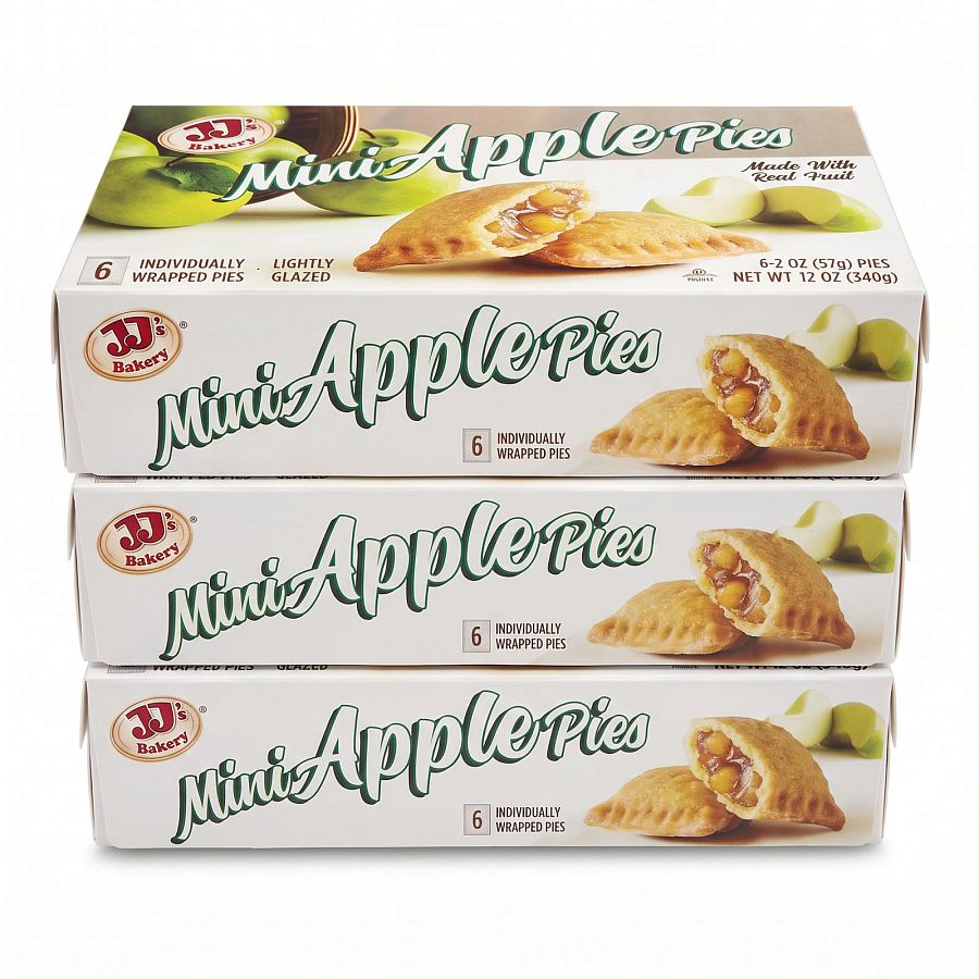 JJ's Bakery Mini Snack Pies | Apple | 3 Box Bundle - Specialty Snack by JJ's Bakery