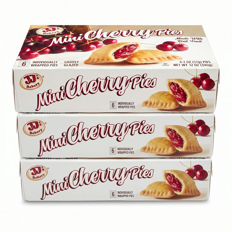 JJ's Bakery Mini Snack Pies | Cherry | 3 Box Bundle - Specialty Snack by JJ's Bakery
