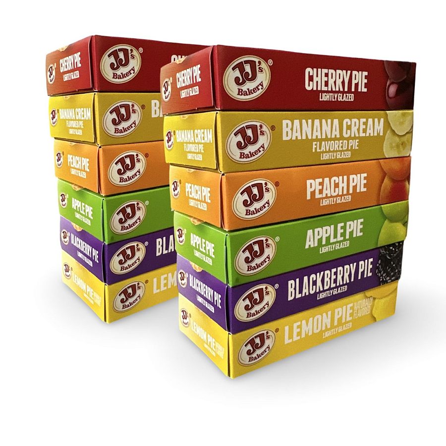 JJ's Bakery Glazed Pie Fruit Flavored Variety Pack, 4 Oz Individually Boxed | Pack of 12 - Specialty Snack by JJ's Bakery