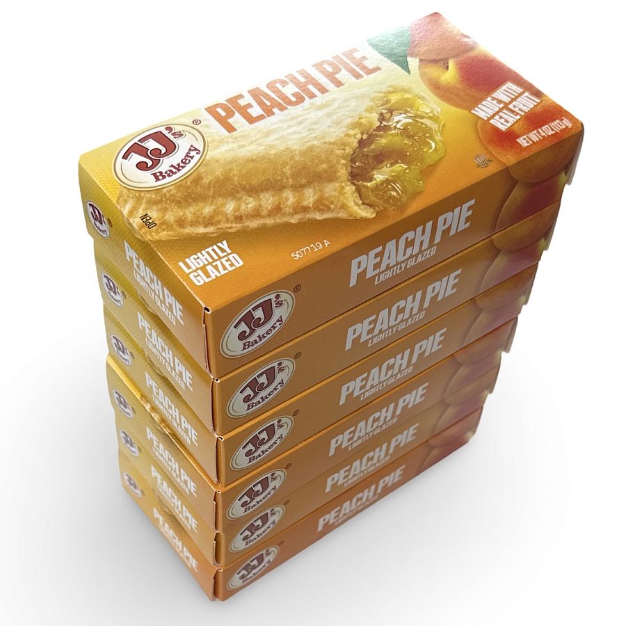 JJ's Bakery Peach Glazed Snack Pies 4oz (Pack of 6) - Specialty Snack by JJ's Bakery