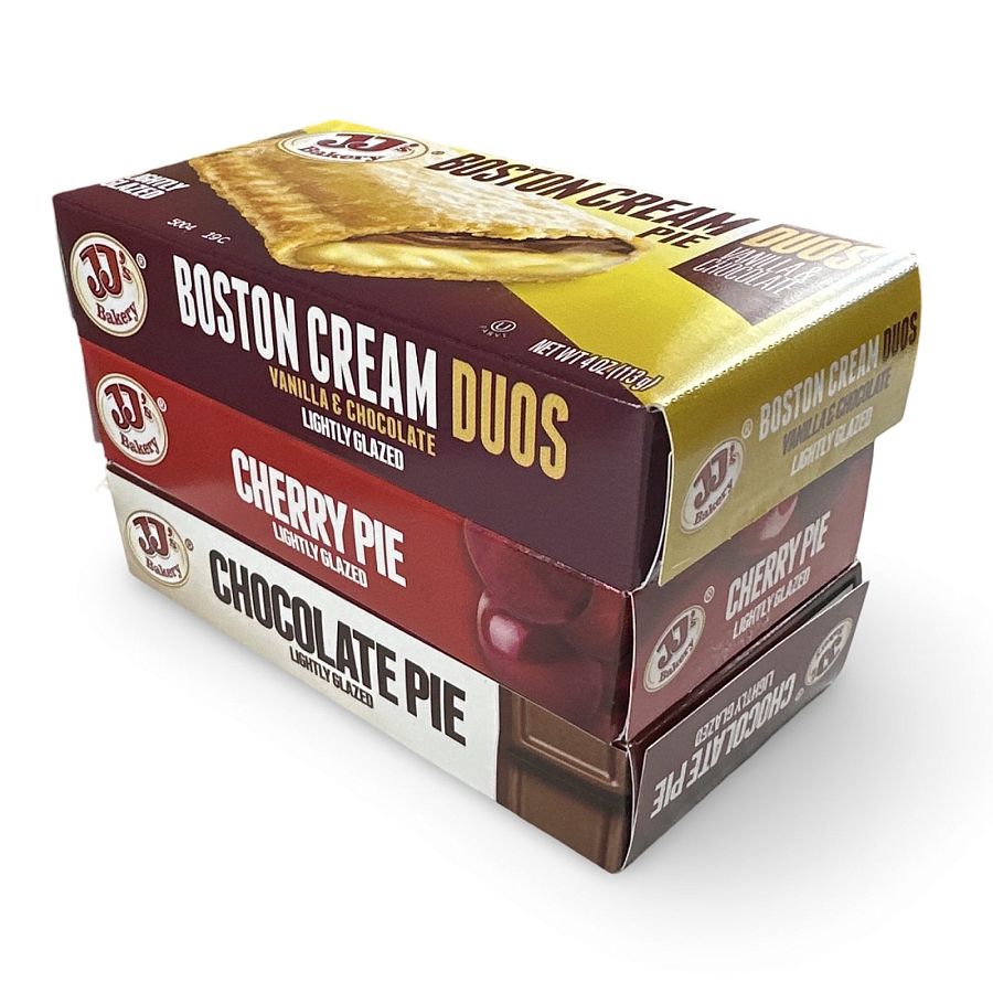 JJ's Bakery Pies Variety Pack (Chocolate / Boston Cream / Cherry) | 12 Count - Specialty Snack by JJ's Bakery