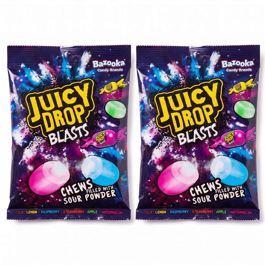 Juicy Drop UK Imported Candy | Juicy Drop Blasts, 120g, 2 Bags - Specialty Snack by Juicy Drop