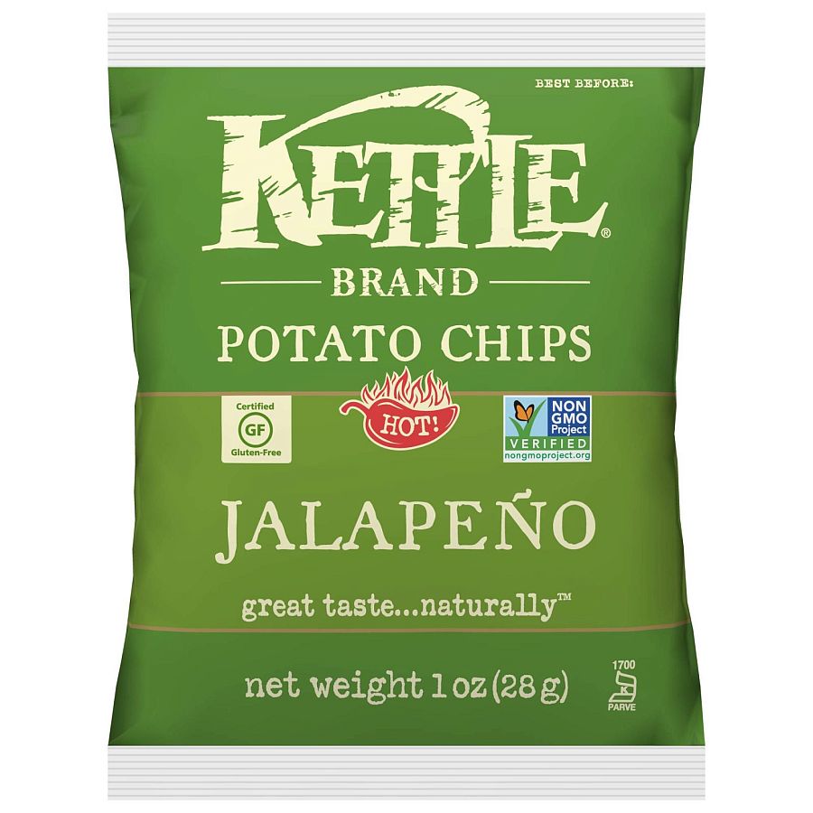 Kettle Jalapeno Potato Chips 1oz, 24 Bags - Specialty Snack by 810124236793