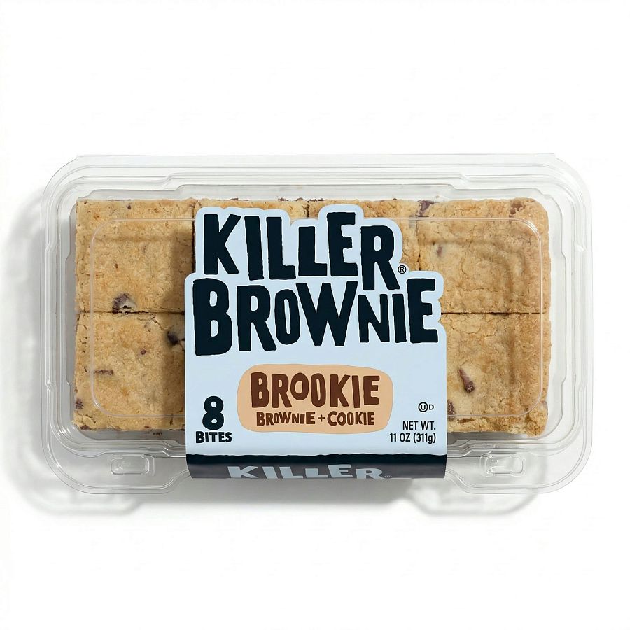 Killer Brownie Brookie Brownie Bites, 9 oz Tray (8 Count) – Chocolate Chip Cookie & Brownie with Caramel, Gourmet Fudgy Dessert Bars - Specialty Snack by Killer Brownie
