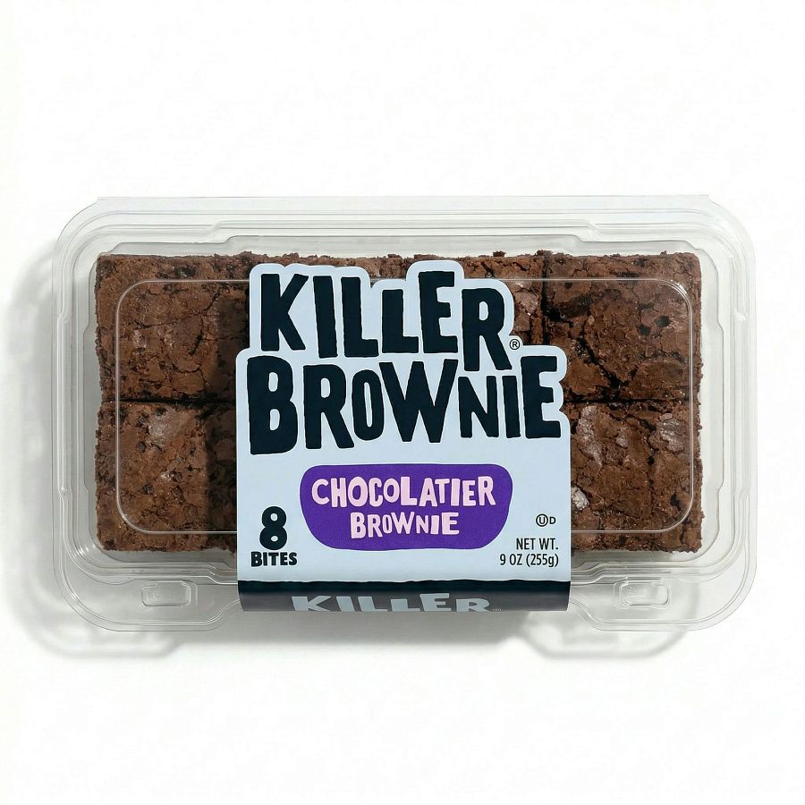 Killer Brownie Chocolatier Brownie Bites, 9oz Tray (8 Bites) - Rich Chocolate Chip, Fudgy Gourmet Brownies - Specialty Snack by Killer Brownie