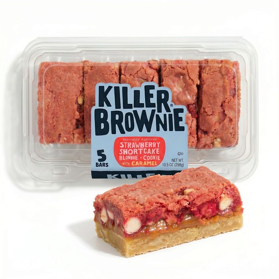 Killer Brownie Gourmet Brownie Bars Tray | Strawberry Shortcake - Specialty Snack by Killer Brownie