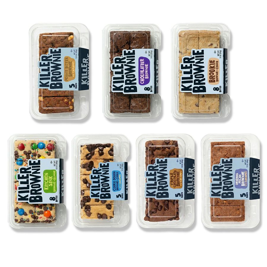 Killer Brownie Gourmet Brownie Bites or Bars Tray, 9.5 to 12.5 oz, Choose Flavor - Specialty Snack by Killer Brownie