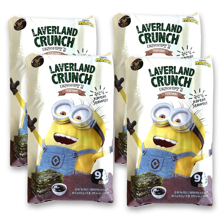 Laverland Crunch Korean Imported Teriyaki Seaweed Snacks, 36 Packs - Specialty Snack by Laverland Crunch