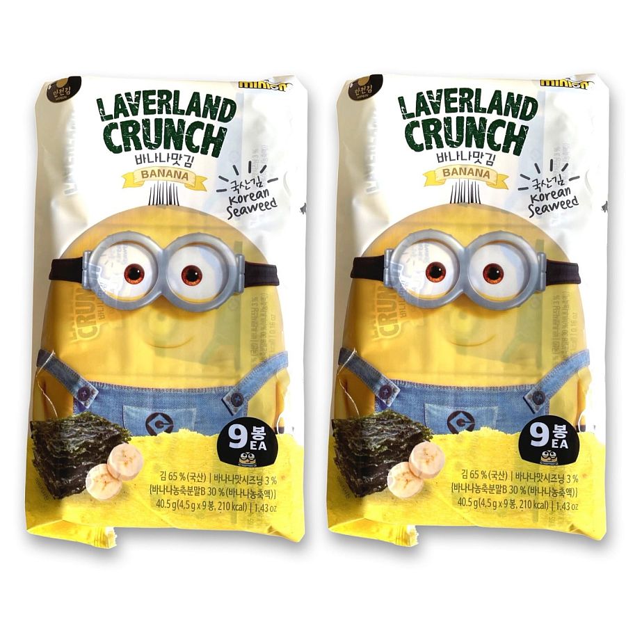 Laverland Crunch Seaweed Snacks   (Banana, 18 Count) - Specialty Snack by Laverland Crunch