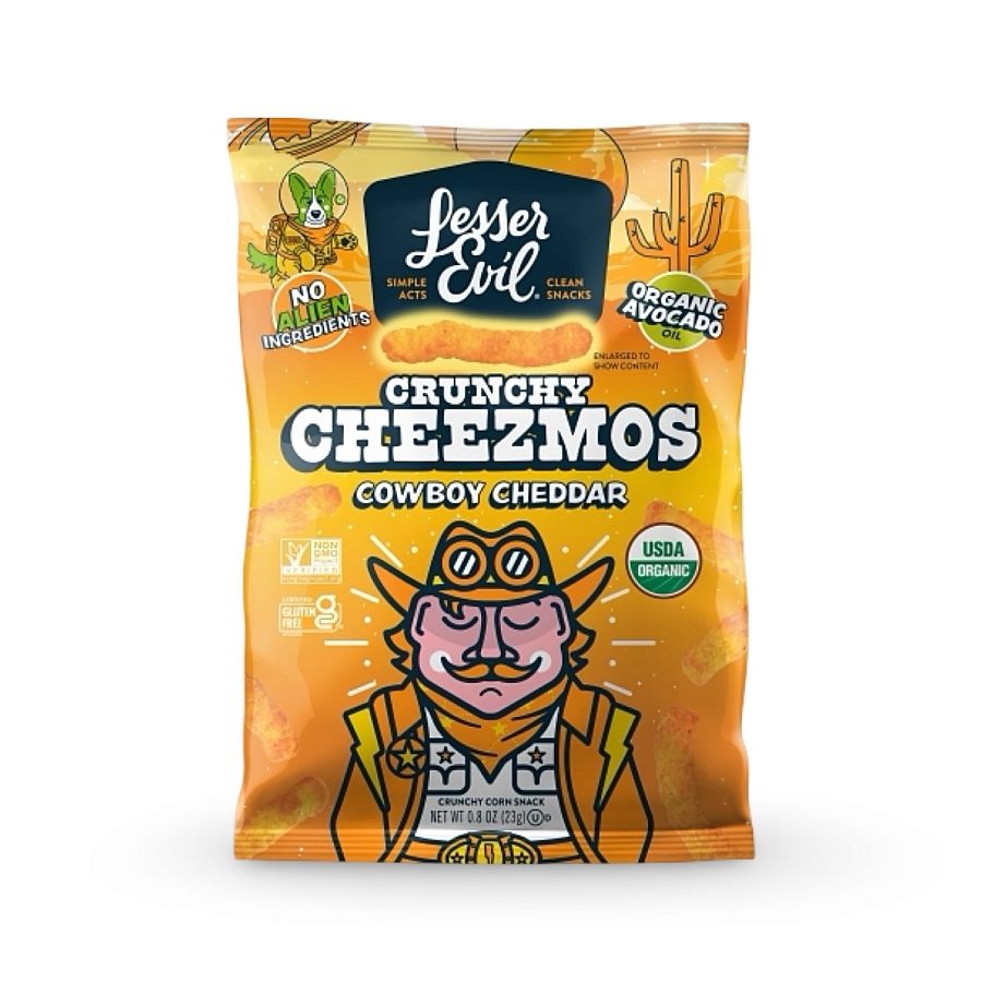 LesserEvil Smart Portion Snack Bags – 16 Pack (0.6 oz Avg) | Cheezmos Cheddar - Specialty Snack by LesserEvil