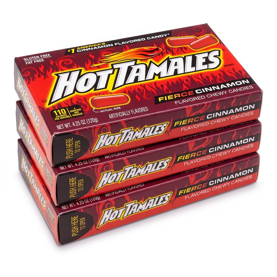 Limited Edition Hot Tamales Chewy Candy, 3 Pack Theater Boxes | Fierce Cinnamon - Specialty Snack by Hot Tamales