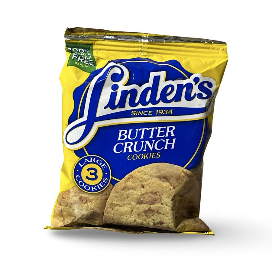 Linden's Butter Crunch Cookies, 3 Cookies Per Bag | 12 Pack - Specialty Snack by Linden's Cookies