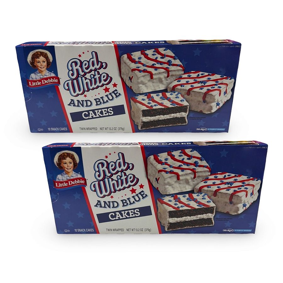 Little Debbie Independence Day Holiday Special Edition Cakes, 2 Packs, Red White & Blue Layer Cakes - Specialty Snack by Little Debbie